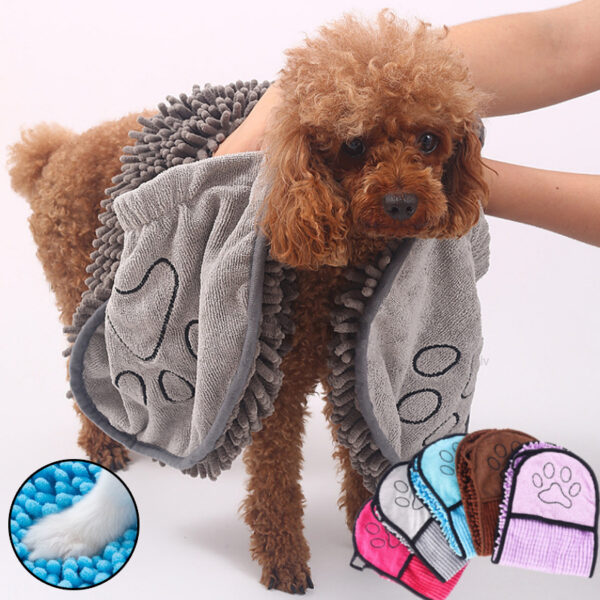 Dogs Cats Towels Super Absorbent Dog Bathrobe Microfiber Bath Towels Quick-Drying Cat Bath Towel For Pets Towel Dog Towels Pet Products - Image 7