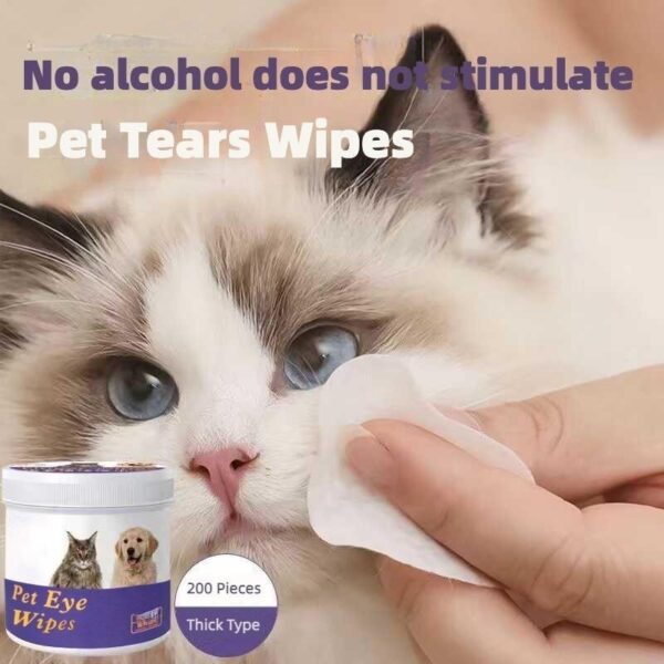 Pet Eye Wipes, 200 Wipes  Can Pet Eye CleaningWipes, Tear Stain Removing Wipe, Pet Eye Wipesfor Dogs And Cats, Pets Eye Wipes, Pet Suppliesgentle - Image 4